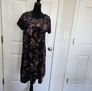 Poof! Black Paisley Print Burnt Velvet Dark Fairycore Size XL {Box20}